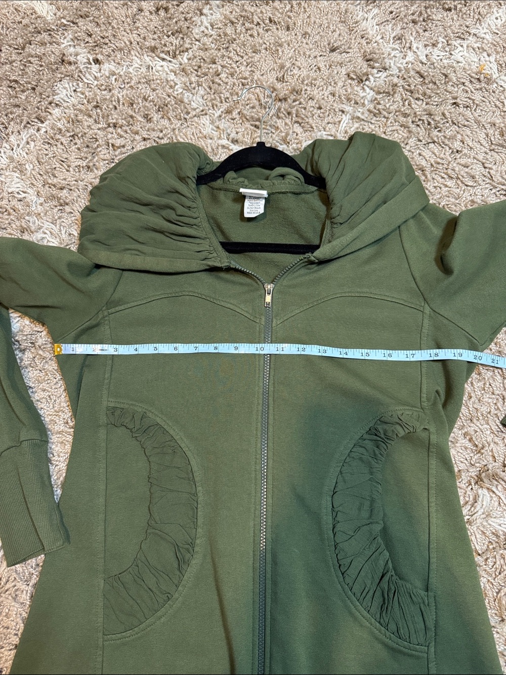 CMC (Color Me Cotton) Leah Long Hoodie Jacket Green size Small - Picture 7 of 10